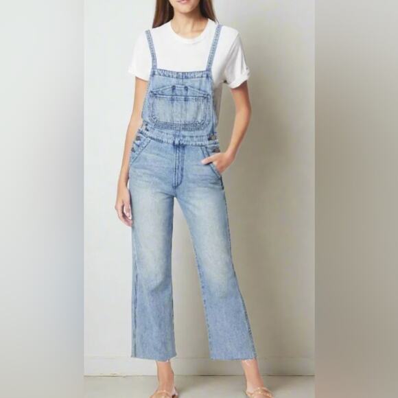 Anthropologie Joe’s Jeans Wide Leg Denim Bib Overalls. size small - Picture 2 of 9